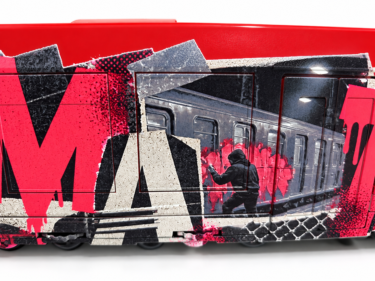 Custom Graffiti Train – Personalized UV Printed Model Train for Urban Art Collectors