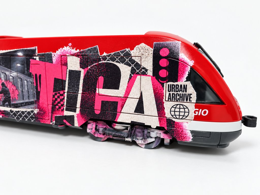 Custom Graffiti Train – Personalized UV Printed Model Train for Urban Art Collectors