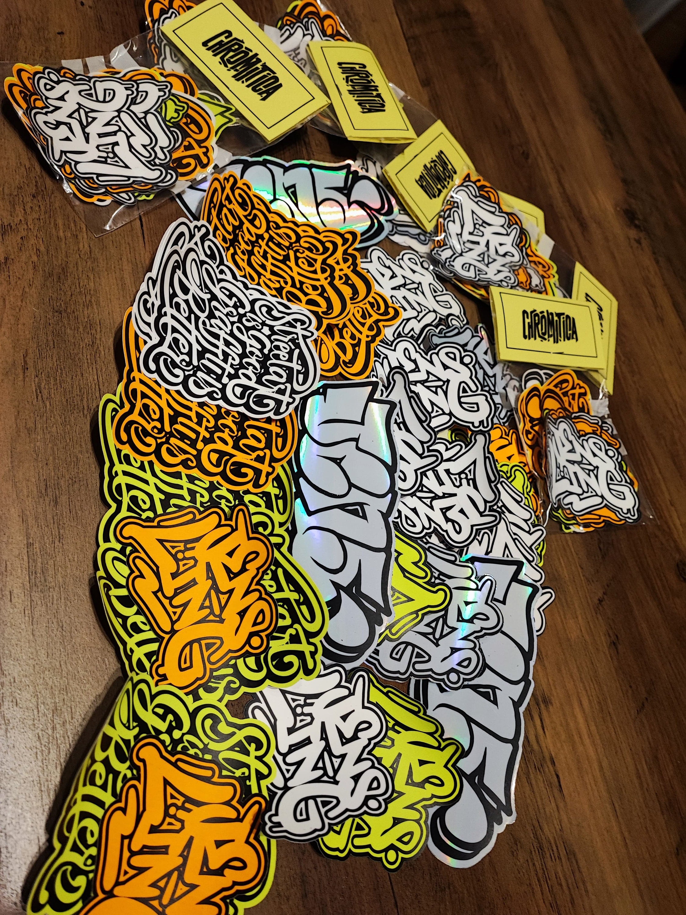 15 Graffiti and Street Art Stickers – Urban Slap Pack – Vinyl & Paper Mix – Outdoor Ready