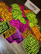 Neon Graffiti Sticker Set – Street Art in Neon Orange, Neon Yellow & Neon Pink, 15 Pcs