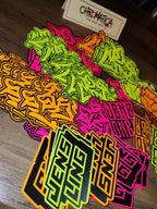 Neon Graffiti Sticker Set – Street Art in Neon Orange, Neon Yellow & Neon Pink, 15 Pcs