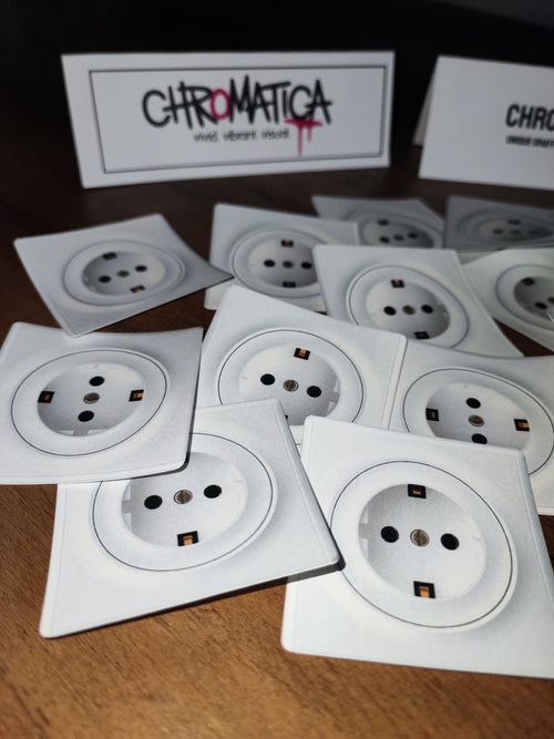 Realistic Outlet Stickers – Set of 10 | Weatherproof & Funny | EU Power Outlet Prank Stickers 6x6 cm