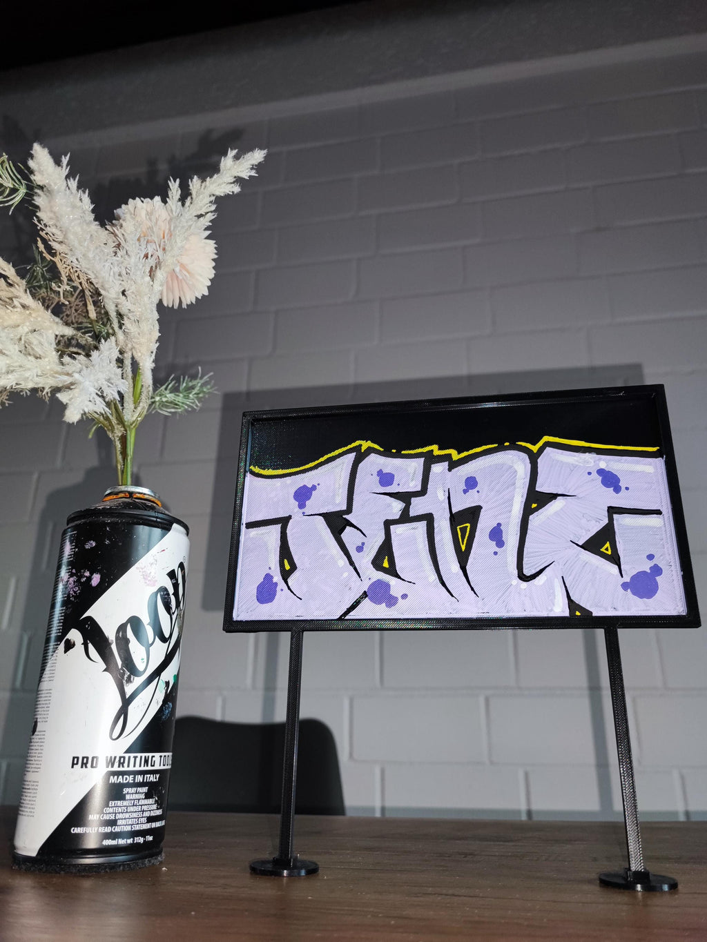 Hand-Painted Graffiti Billboard – Unique Street Art Miniature for Urban Art Lovers | 3D Printed Collectible | Urban Decor