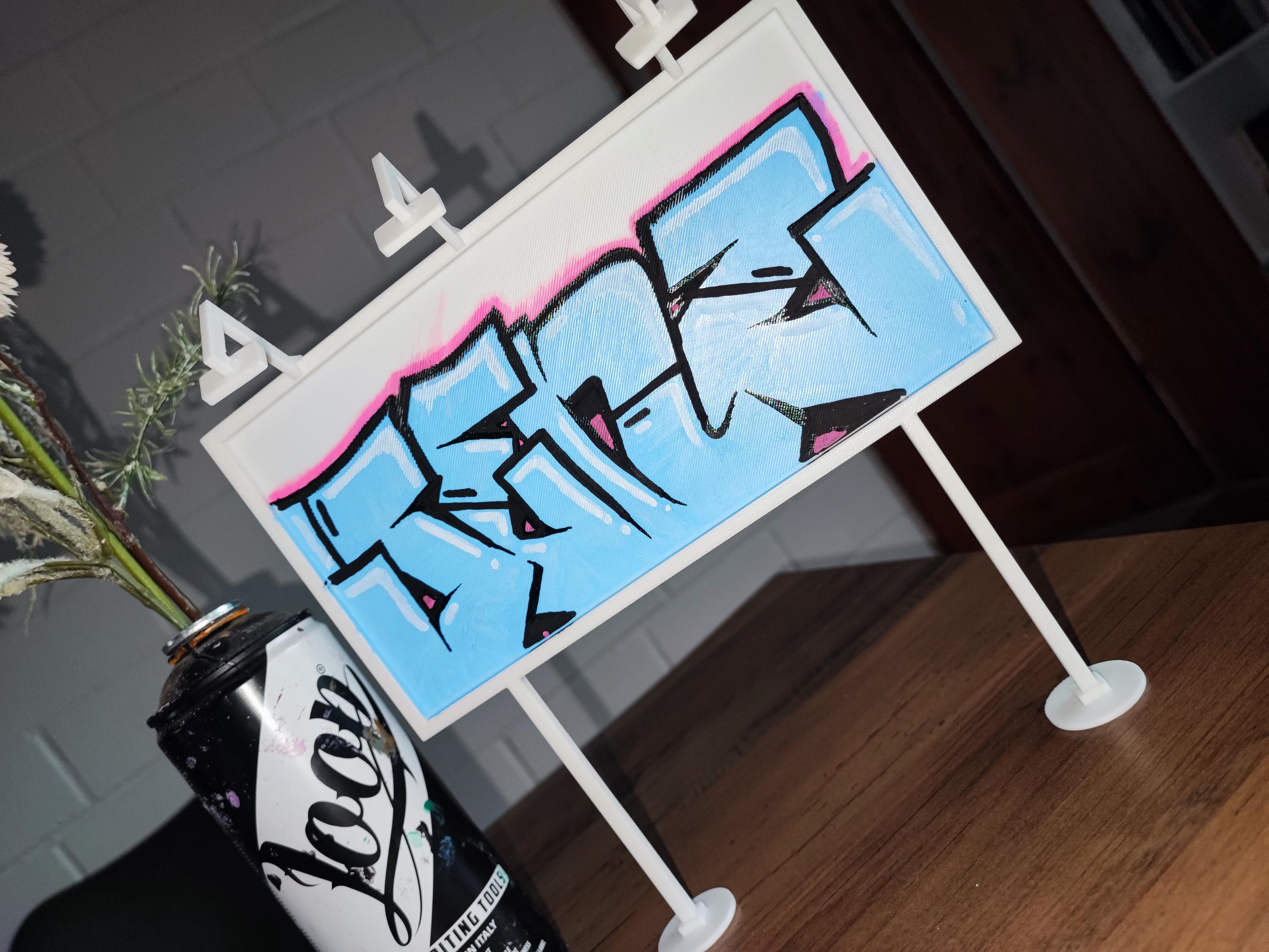 Hand-Painted Graffiti Billboard – Unique Street Art Miniature for Urban Art Lovers | 3D Printed Collectible | Urban Decor
