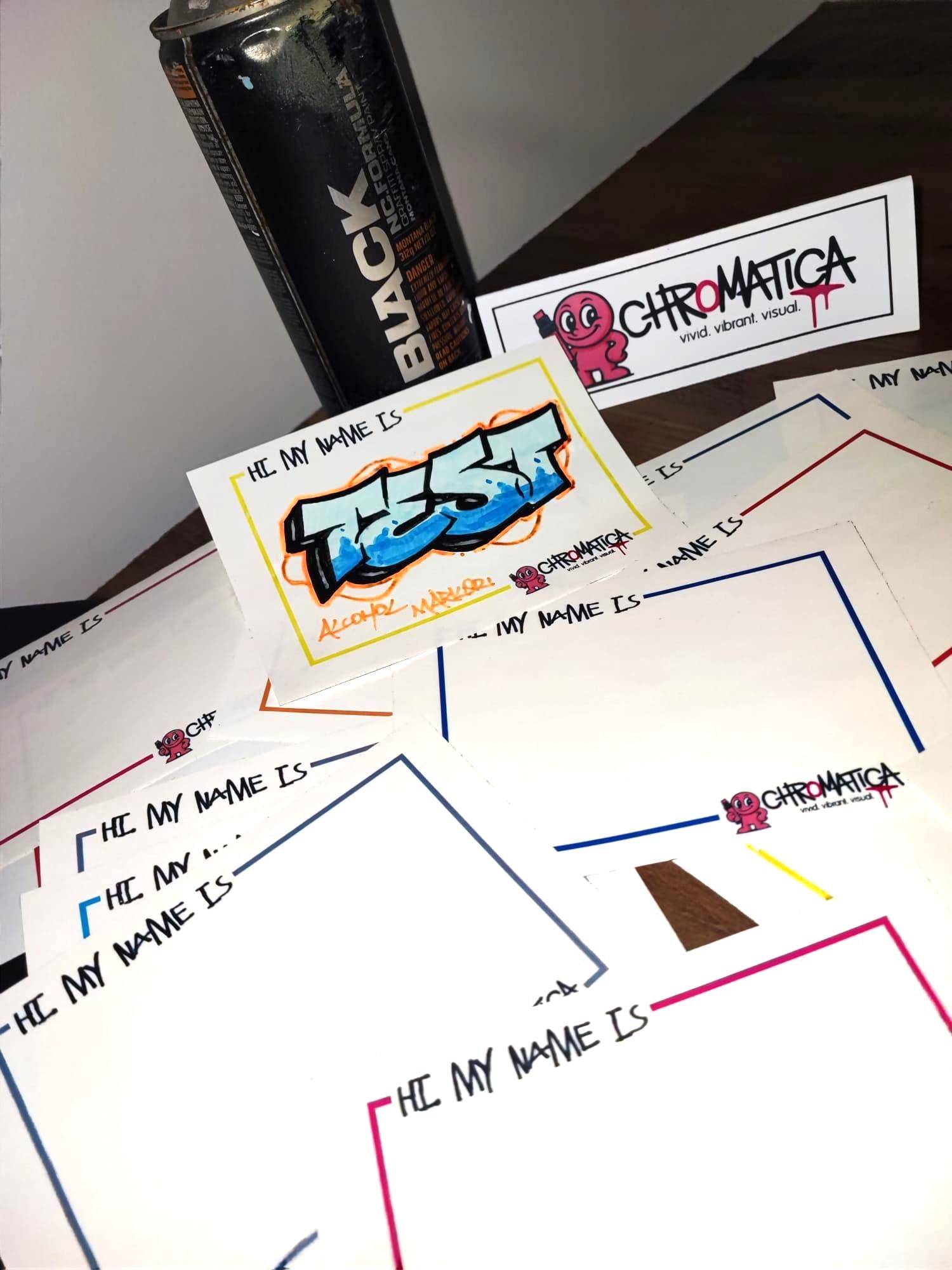 20 Hi My Name Is Stickers A6 – Color Slap Blanks – Extra Strong Adhesive – Printer & Marker Ready