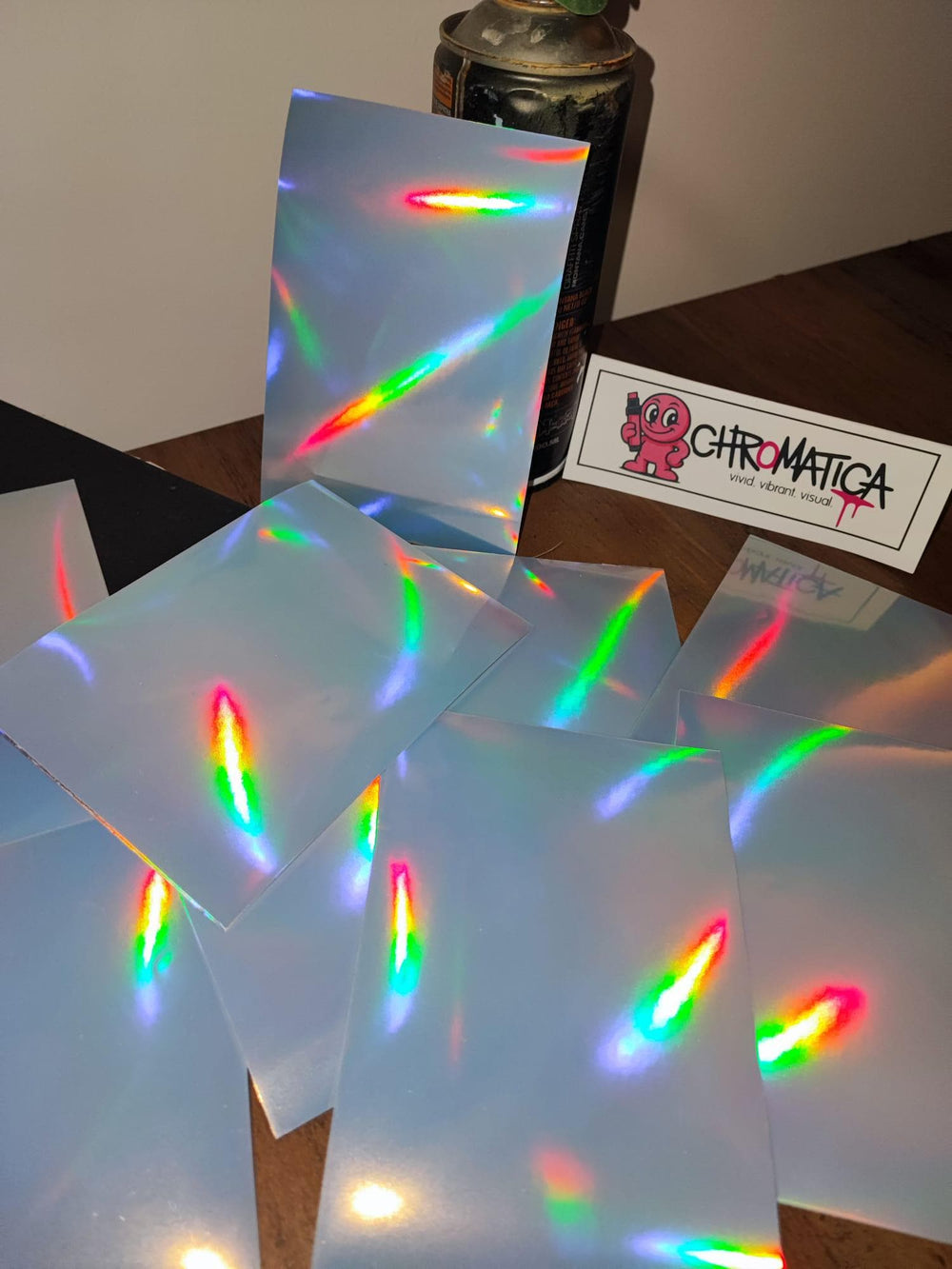 20 A6 Hologram Stickers – DIY Slap Blanks – Reflective Film – Graffiti & Street Art Printable