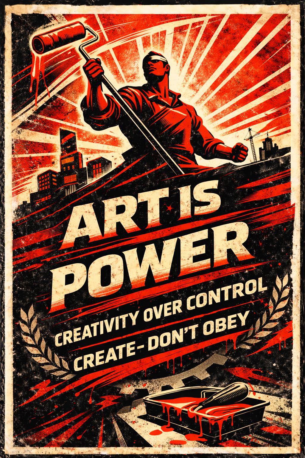 Art Is Power Sticker Pack (10 pcs) – 7x10.5 cm Street Art & Graffiti Design – Political Urban Vinyl Stickers