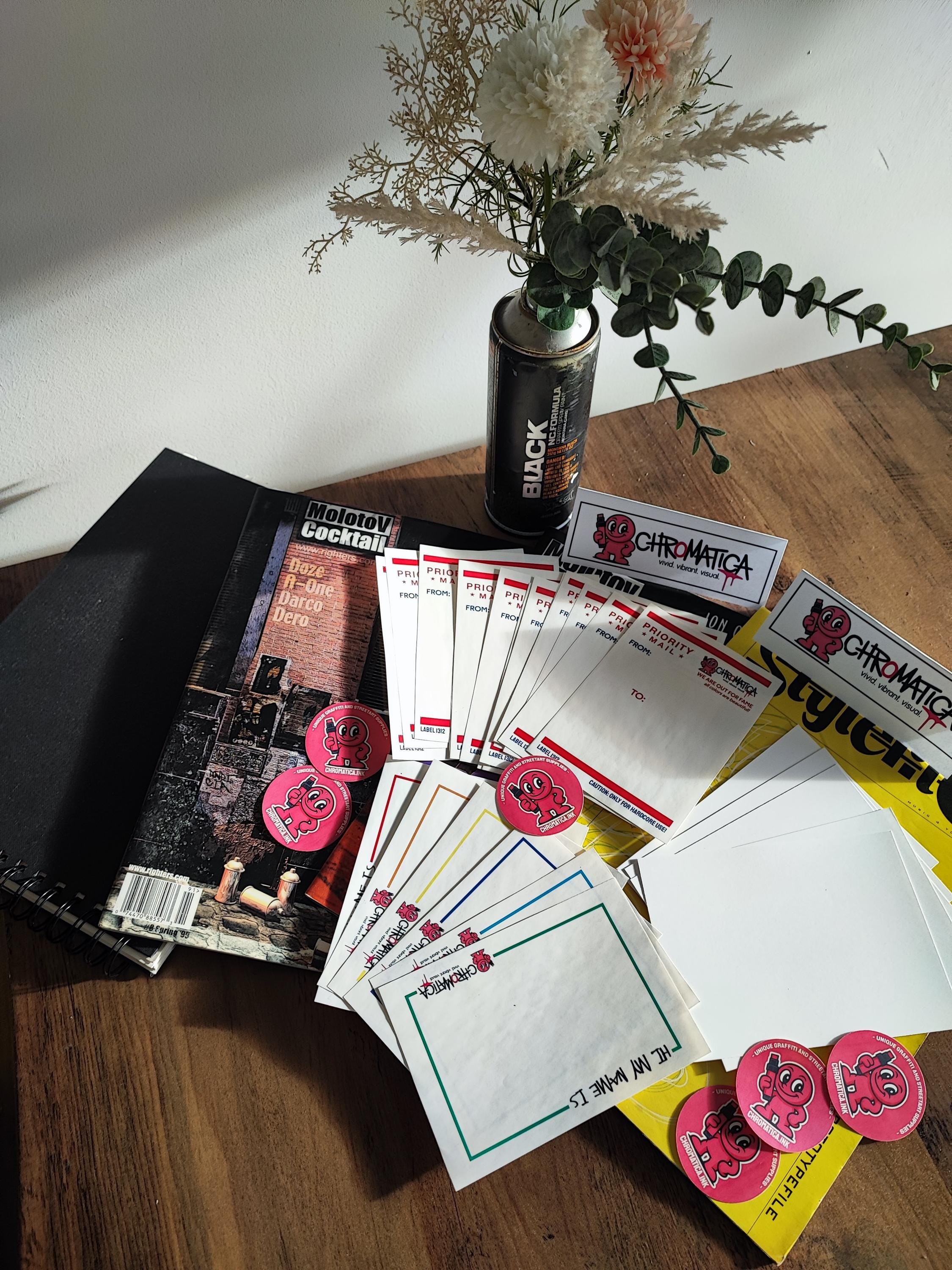 Graffiti Stickers 30 Pack – Slap Sticker Pack with Hi My Name & Eggshell – Pro Street Supply