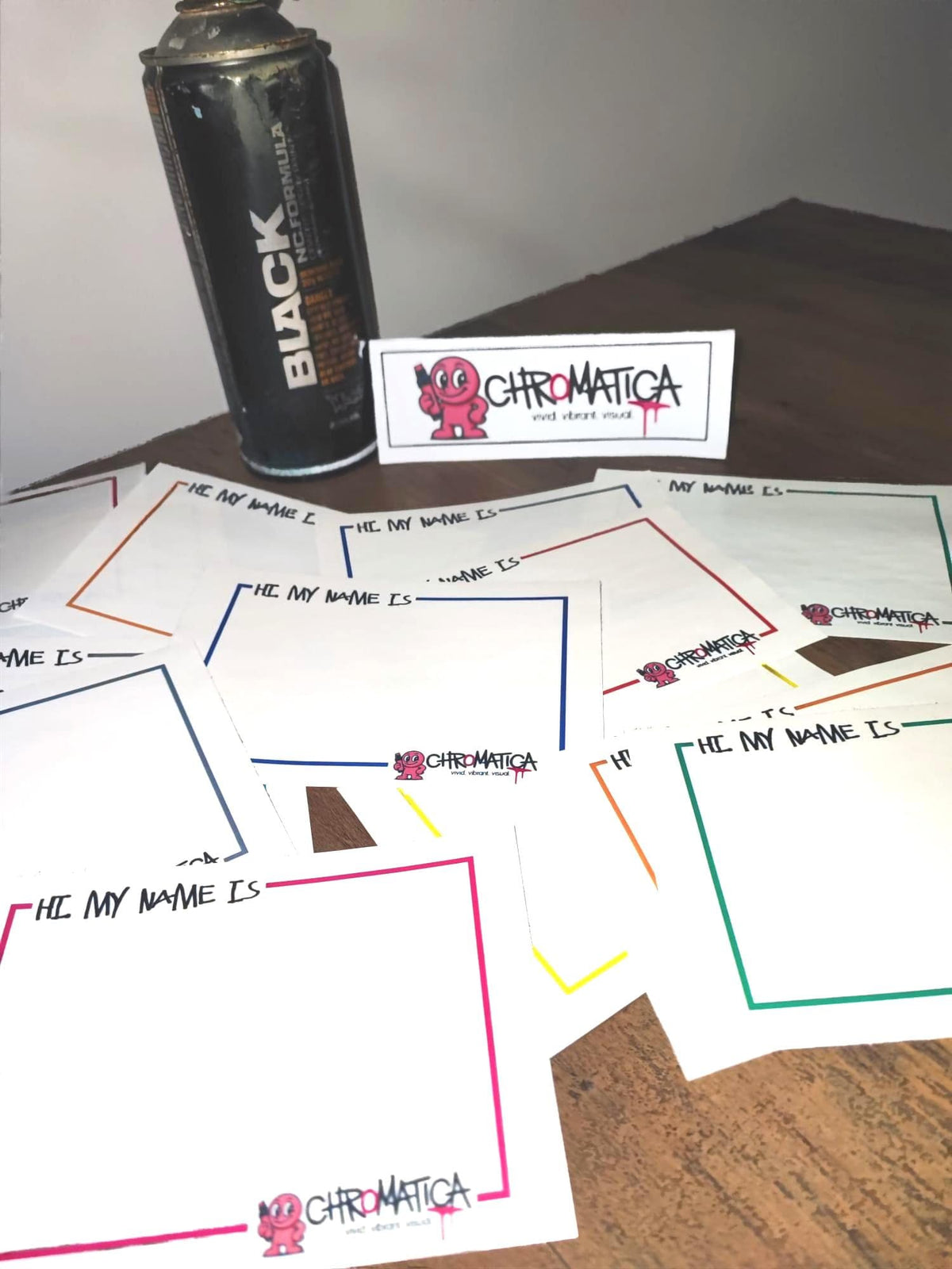 20 Hi My Name Is Stickers A6 – Color Slap Blanks – Extra Strong Adhesive – Printer & Marker Ready