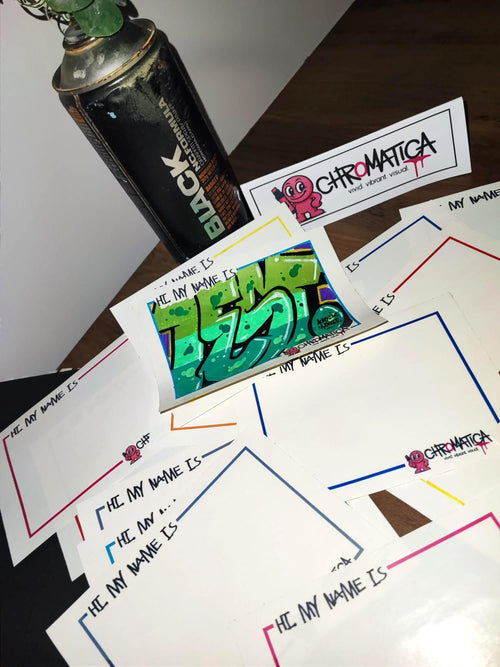 20 Hi My Name Is Stickers A6 – Color Slap Blanks – Extra Strong Adhesive – Printer & Marker Ready