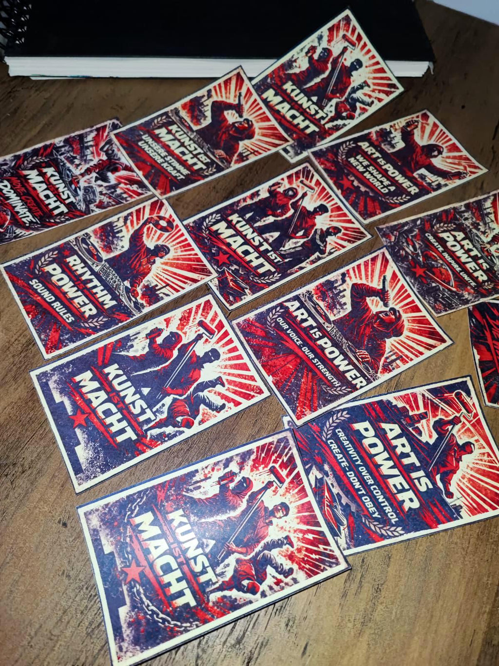 Art Is Power Sticker Pack (10 pcs) – 7x10.5 cm Street Art & Graffiti Design – Political Urban Vinyl Stickers