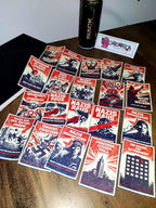Antifa Sticker Pack (20 pcs) – Political Vintage Propaganda Style Stickers – Street Art Protest Set – Anti Fascism Art