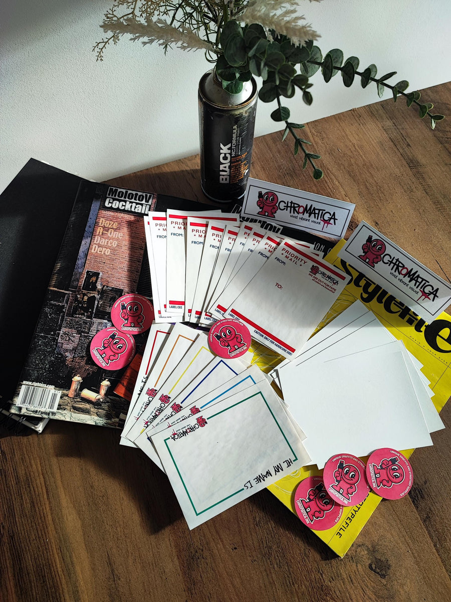 Graffiti Stickers 30 Pack – Slap Sticker Pack with Hi My Name & Eggshell – Pro Street Supply