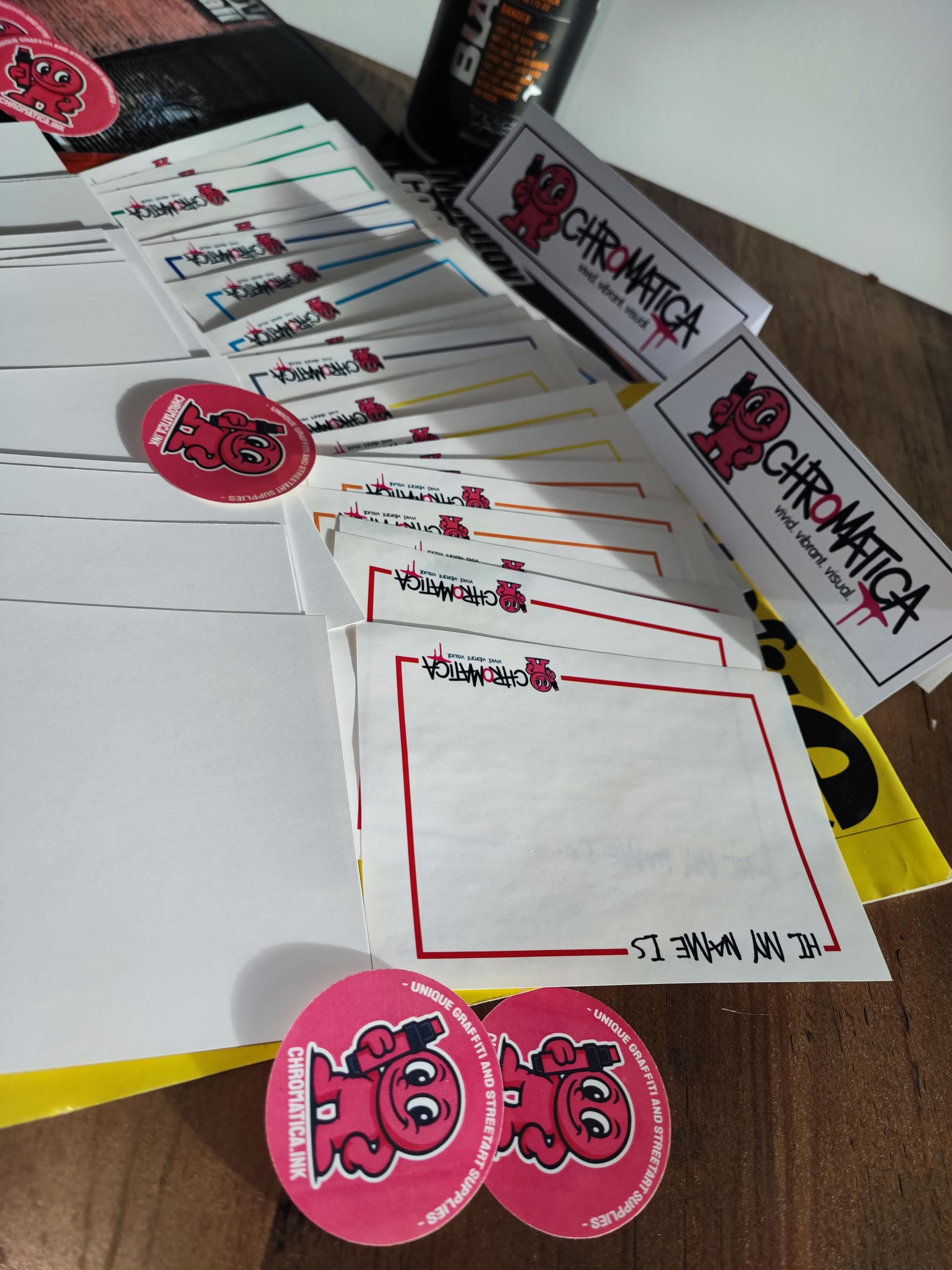 Graffiti Stickers 40 Pack – Eggshell & Hi My Name Slap Stickers – Pro Street Supply
