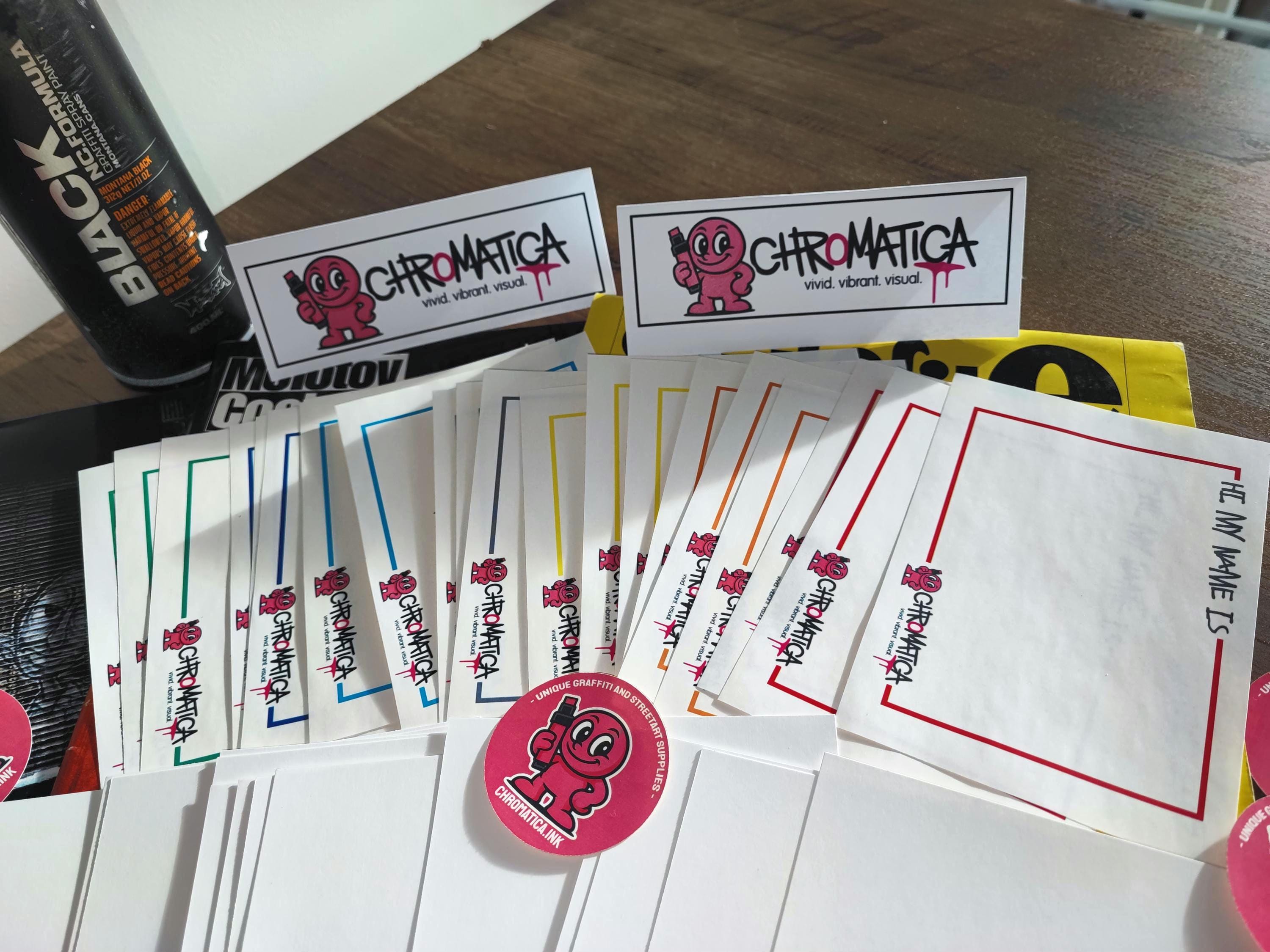 Graffiti Stickers 40 Pack – Eggshell & Hi My Name Slap Stickers – Pro Street Supply