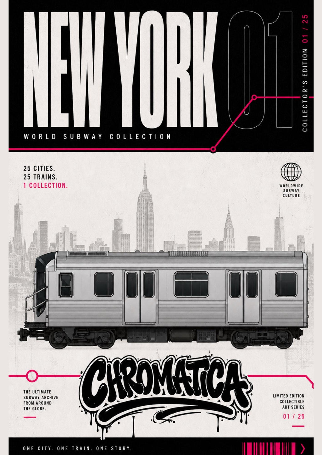 New York Subway Coloring Page PDF, Graffiti Train Art Printable, A4 NYC Metro Coloring Sheet, Chromatica City Series 01