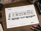 London Subway Coloring Page PDF, A4 Graffiti Train Printable, London Tube Coloring Sheet, Street Art Train Art, City Series 02