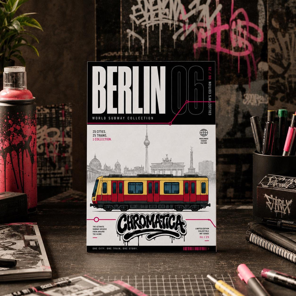 Berlin Subway Coloring Page PDF, A4 Graffiti Train Printable, Berlin U-Bahn Coloring Sheet, Street Art Train Art, City Series 06