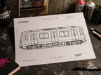 Hamburg Subway Coloring Page PDF, A4 Graffiti Train Printable, Hamburg U-Bahn Coloring Sheet, Street Art Train Art, City Series 07