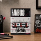 Hamburg Subway Coloring Page PDF, A4 Graffiti Train Printable, Hamburg U-Bahn Coloring Sheet, Street Art Train Art, City Series 07