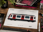 Hamburg Subway Coloring Page PDF, A4 Graffiti Train Printable, Hamburg U-Bahn Coloring Sheet, Street Art Train Art, City Series 07