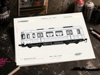 Stockholm Metro Coloring Page PDF, A4 Graffiti Train Printable, Stockholm Subway Coloring Sheet, City Series 11
