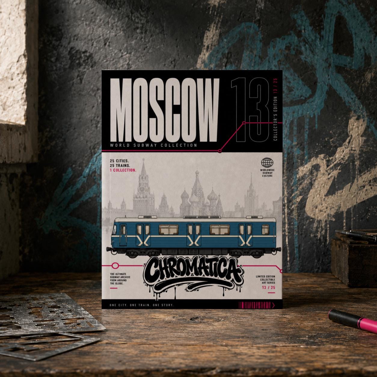 Moscow Metro Coloring Page PDF, A4 Graffiti Train Printable, Moscow Subway Coloring Sheet, Street Art PDF, City Series 13