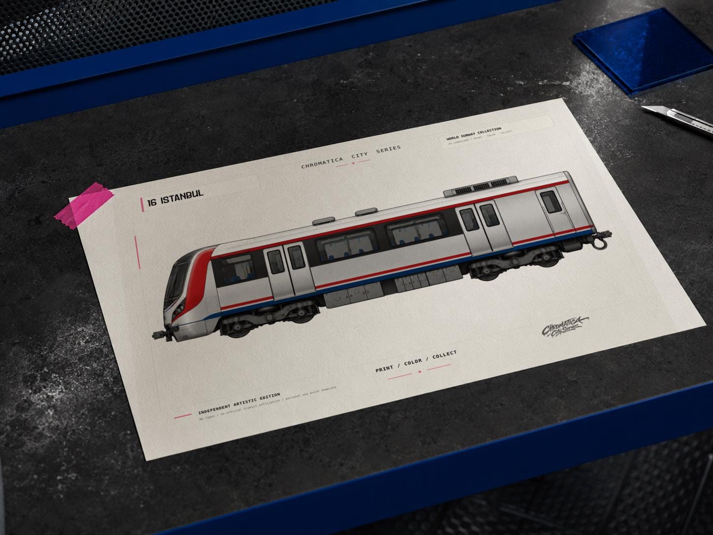 Istanbul Metro Coloring Page PDF, A4 Graffiti Train Printable, Istanbul Subway Coloring Sheet, Street Art PDF, City Series 16