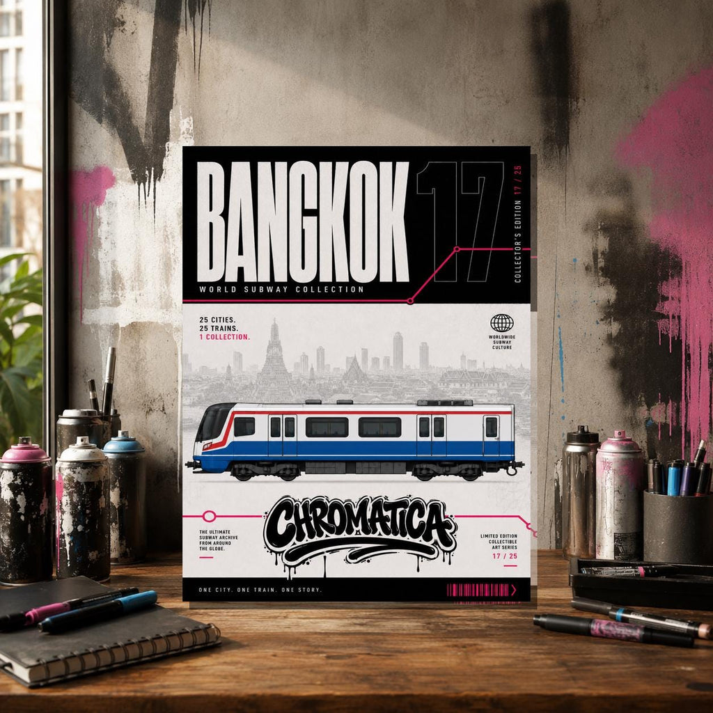 Bangkok Metro Coloring Page PDF, A4 Graffiti Train Printable, Bangkok Subway Coloring Sheet, Street Art PDF, City Series 17
