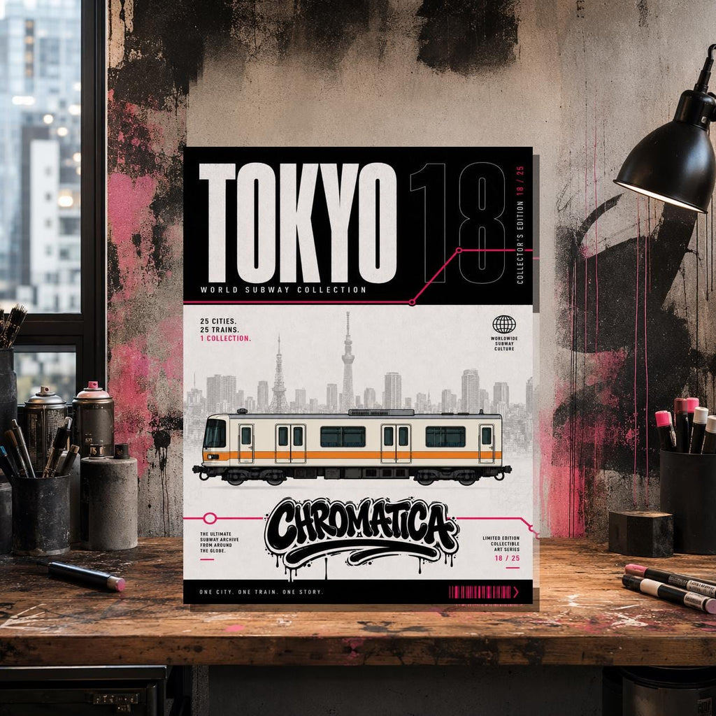 Tokyo Metro Coloring Page PDF, A4 Graffiti Train Printable, Tokyo Subway Coloring Sheet, Street Art PDF, City Series 18