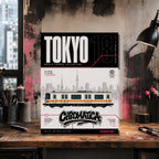 Tokyo Metro Coloring Page PDF, A4 Graffiti Train Printable, Tokyo Subway Coloring Sheet, Street Art PDF, City Series 18