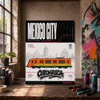Mexico City Metro Coloring Page PDF, A4 Graffiti Train Printable, Mexico Subway Coloring Sheet, Street Art PDF, City Series 23