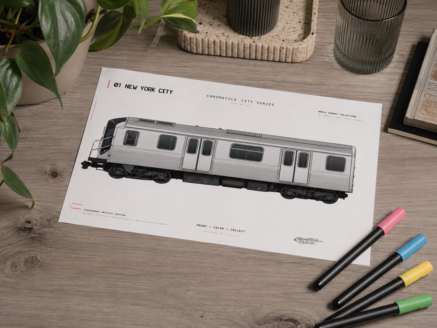 World Subway Collection PDF – 55-Page A4 Graffiti Train Coloring Book with 20+ Cities, Metro Art Pages, Bonus Material & Checklist