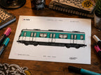 Paris Metro Coloring Page PDF, A4 Graffiti Train Printable, Paris Subway Coloring Sheet, Street Art Train Art, City Series 03