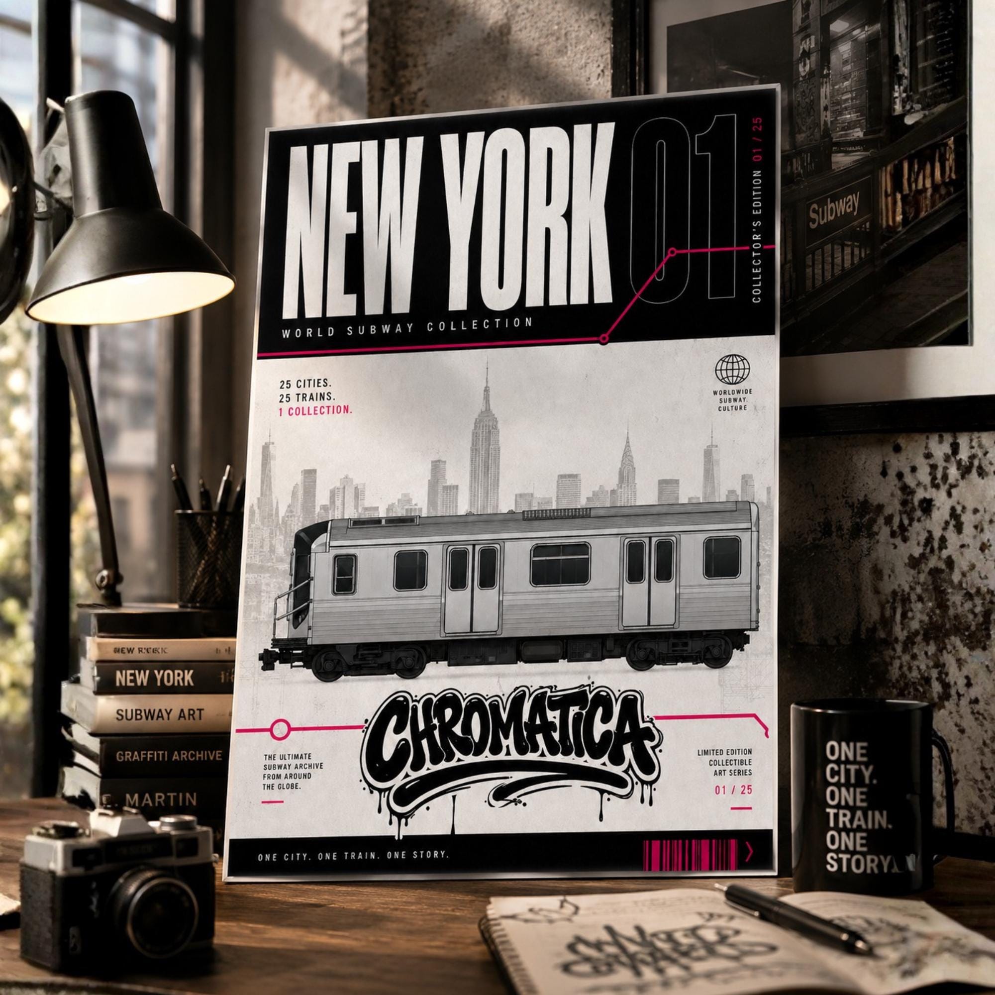 New York Subway Coloring Page PDF, Graffiti Train Art Printable, A4 NYC Metro Coloring Sheet, Chromatica City Series 01