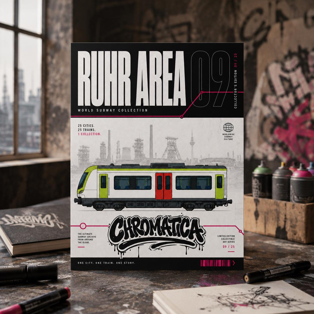 Ruhr Area S-Bahn Coloring Page PDF, A4 Graffiti Train Printable, German Urban Rail Coloring Sheet, City Series 09