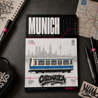 Munich Subway Coloring Page PDF, A4 Graffiti Train Printable, Munich U-Bahn Coloring Sheet, Street Art Train Art, City Series 08