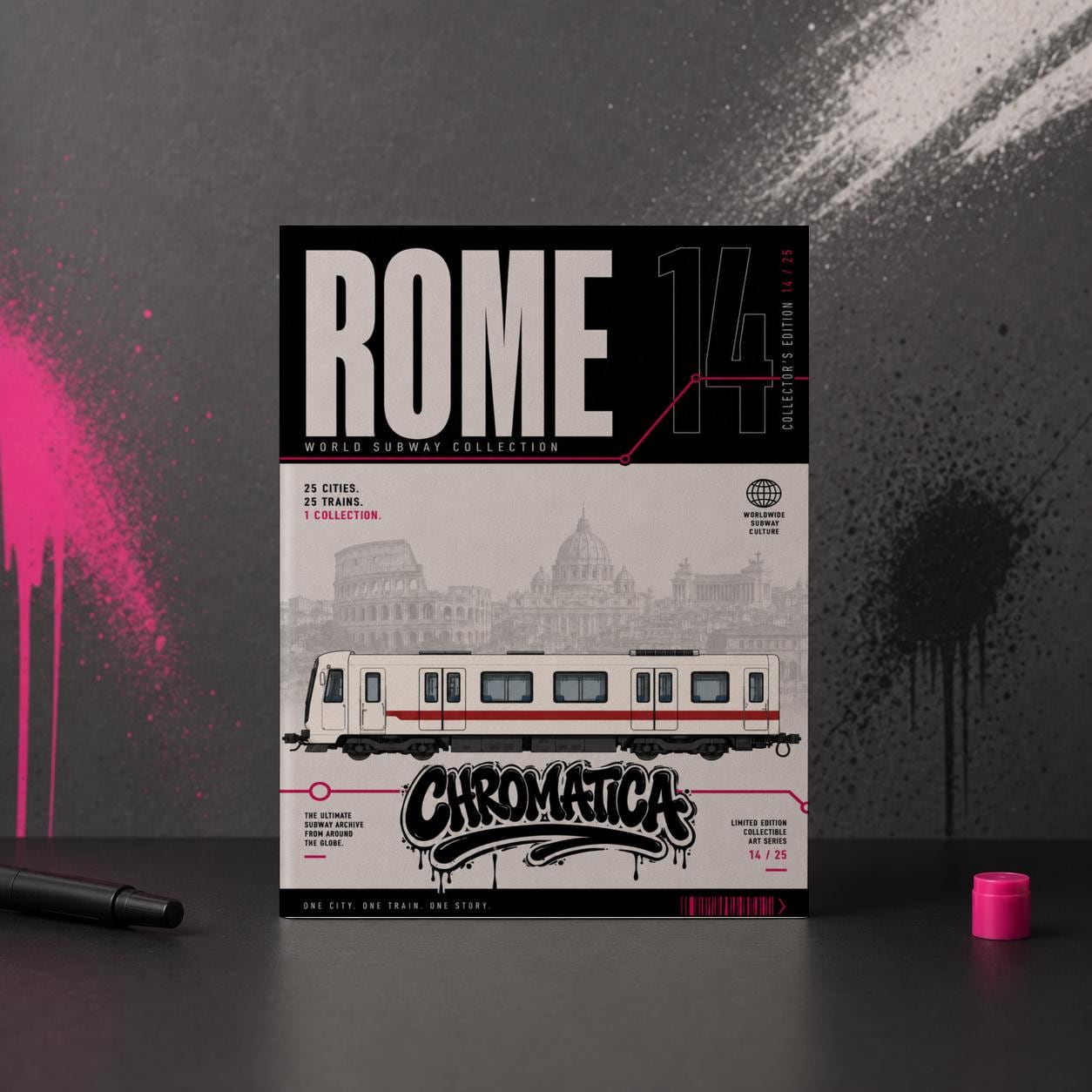 Rome Metro Coloring Page PDF, A4 Graffiti Train Printable, Rome Subway Coloring Sheet, Street Art PDF, City Series 14
