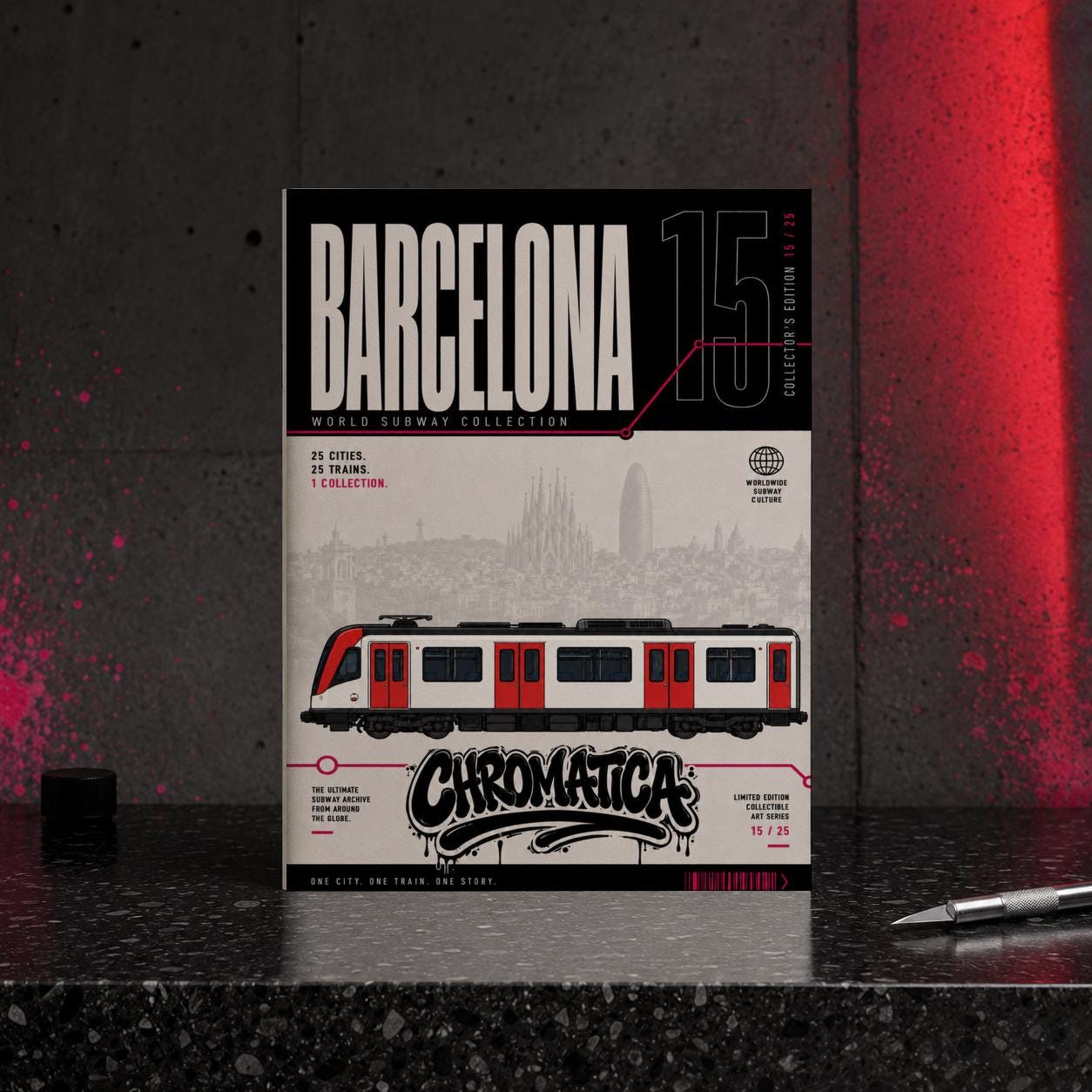 Barcelona Metro Coloring Page PDF, A4 Graffiti Train Printable, Barcelona Subway Coloring Sheet, Street Art PDF, City Series 15