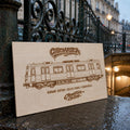 Paris Graffiti Train Template on Birch Wood, Engraved A4 Art Board, Limited Collector Edition with Certificate