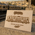 Athens Graffiti Train Template on Birch Wood, Engraved A4 Art Board, Limited Collector Edition with Certificate