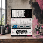 Melbourne Train Coloring Page PDF, A4 Graffiti Train Printable, Melbourne Urban Rail Coloring Sheet, Street Art PDF, City Series 19