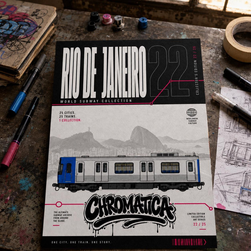 Rio De Janeiro Train Coloring Page PDF, A4 Graffiti Train Printable, Rio Metro Coloring Sheet, Street Art PDF, City Series 22