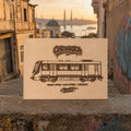 Istanbul Graffiti Train Template on Birch Wood, Engraved A4 Art Board, Limited Collector Edition with Certificate
