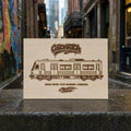 Melbourne Graffiti Train Template on Birch Wood, Engraved A4 Art Board, Limited Collector Edition with Certificate