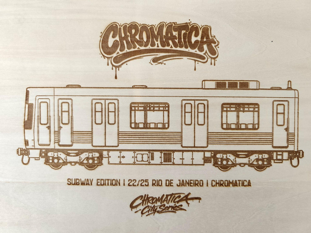 Rio de Janeiro Graffiti Train Template on Birch Wood, Engraved A4 Art Board, Limited Collector Edition with Certificate