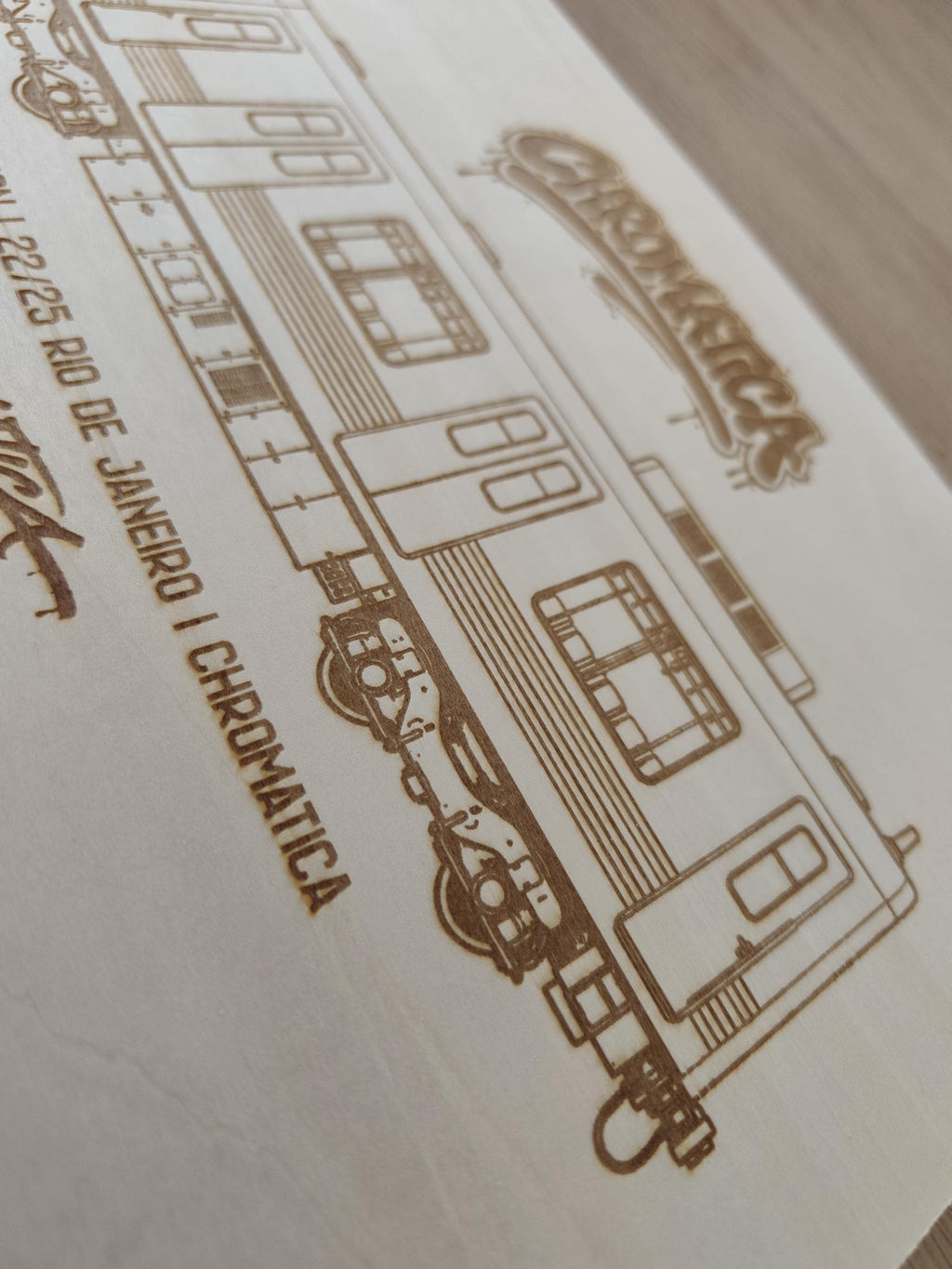 Rio de Janeiro Graffiti Train Template on Birch Wood, Engraved A4 Art Board, Limited Collector Edition with Certificate