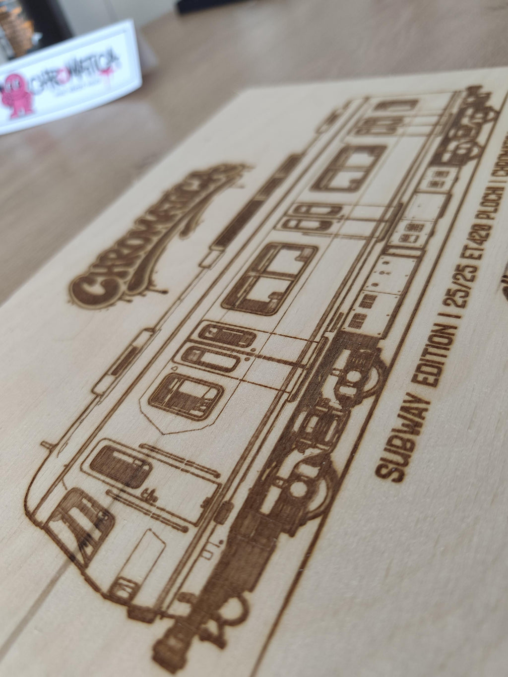 ET420 Plochi Graffiti Train Template on Birch Wood, Engraved A4 Art Board, Limited German Collector Edition with Certificate
