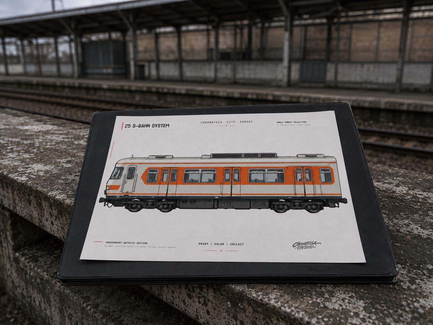 ET420 S-Bahn Coloring Page PDF, A4 Graffiti Train Printable, Plochi Oldschool Train Coloring Sheet, Street Art PDF
