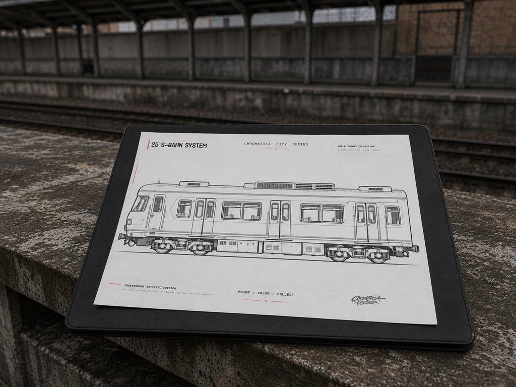 ET420 S-Bahn Coloring Page PDF, A4 Graffiti Train Printable, Plochi Oldschool Train Coloring Sheet, Street Art PDF